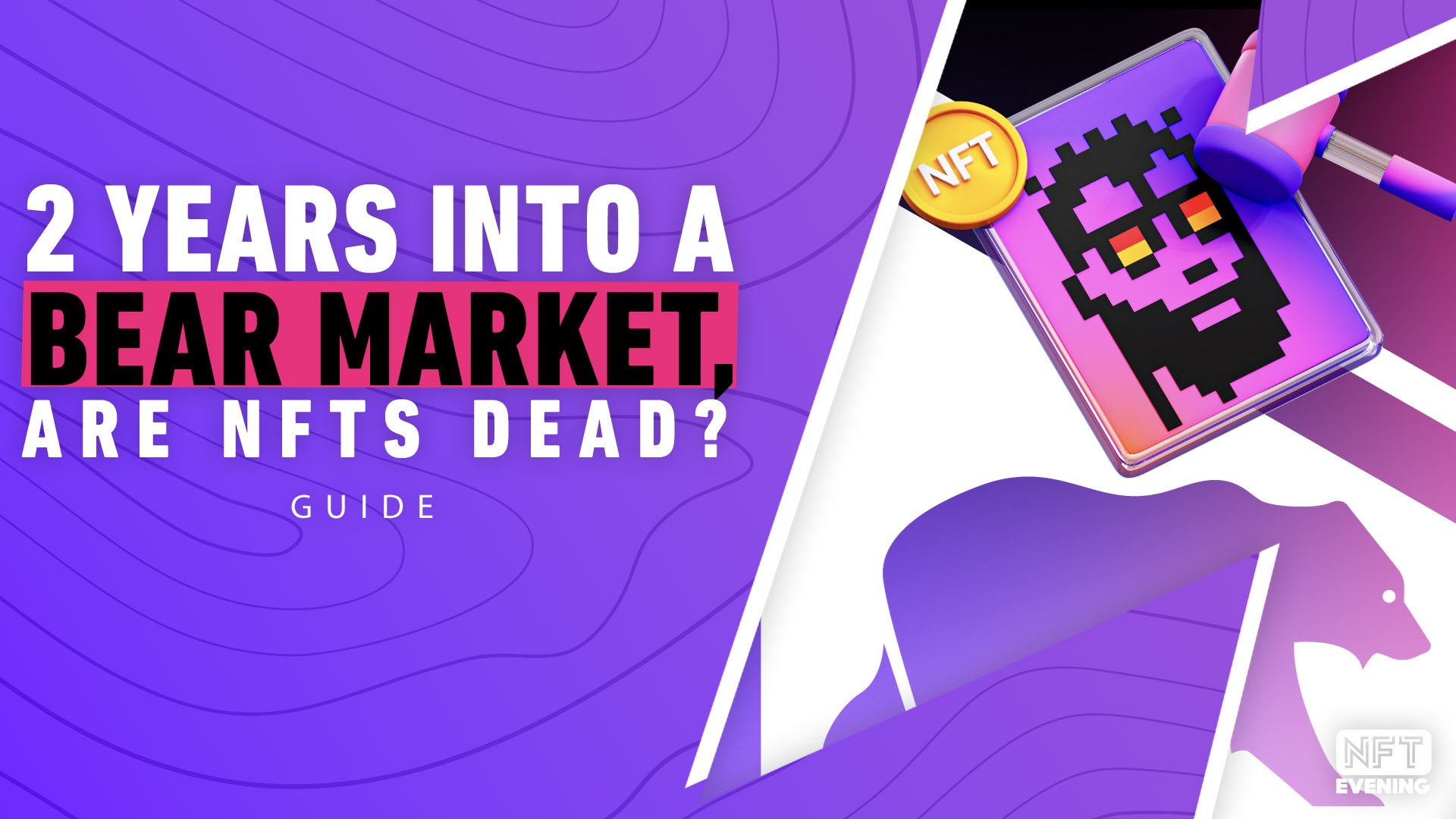 A Meme depiction of Cryptopunk NFT characters pointing to the title implying the the "Are NFTs Dead in 2024" question