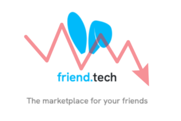 friend.tech logo overlaid with declining stock chart