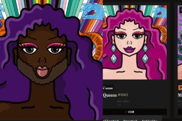 screenshots of drag LGBTQ art by meta queens on the prohibition marketplace
