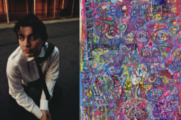 a picture of artist Vinnie Hager and his digital artwork